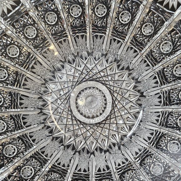 Rare Vintage European Czech Brilliant Cut Glass Handcut Queen Lace 24% Lead Crys - Picture 7 of 12